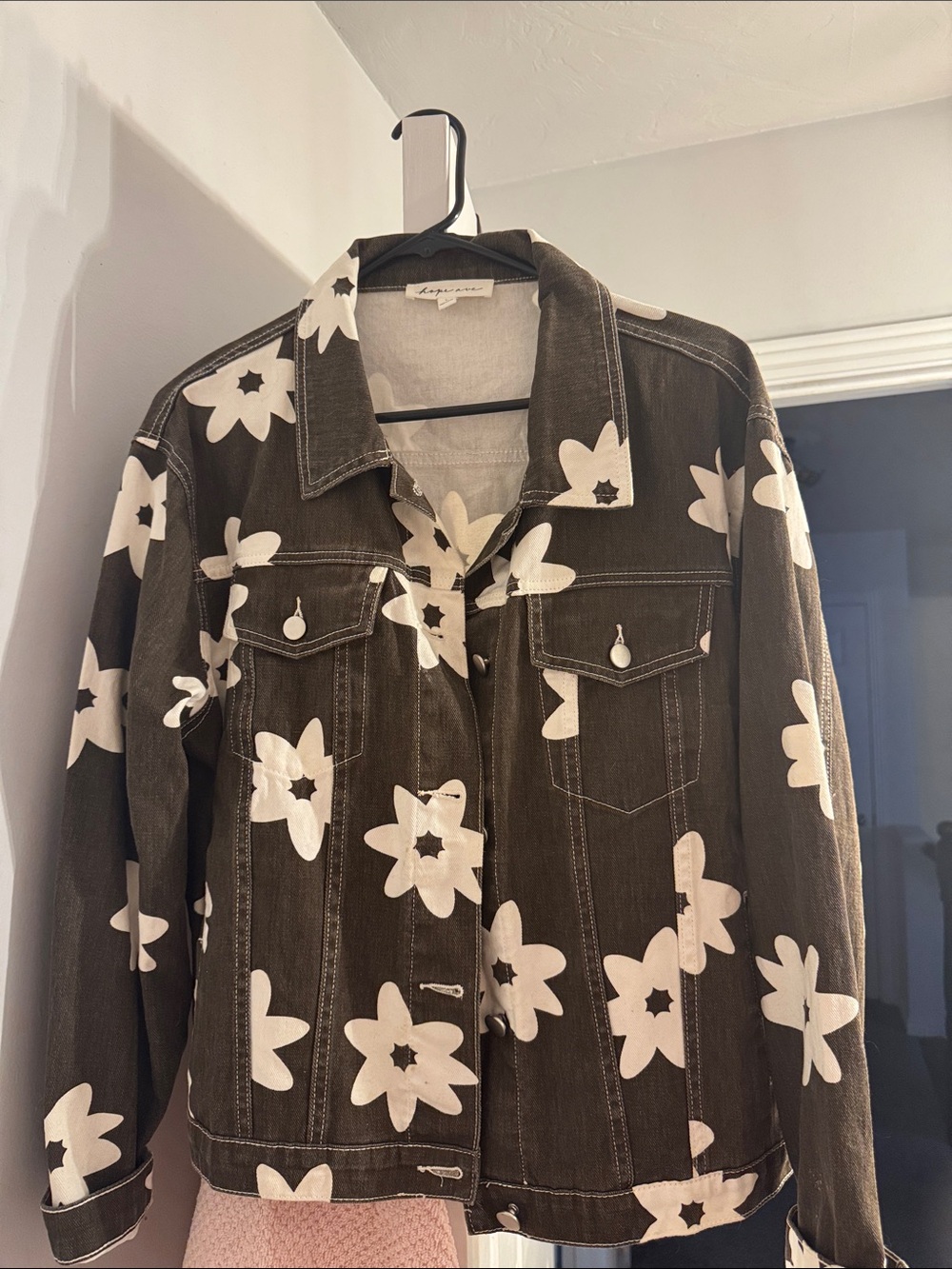 Wright & Crew Brown Floral Denim Jacket